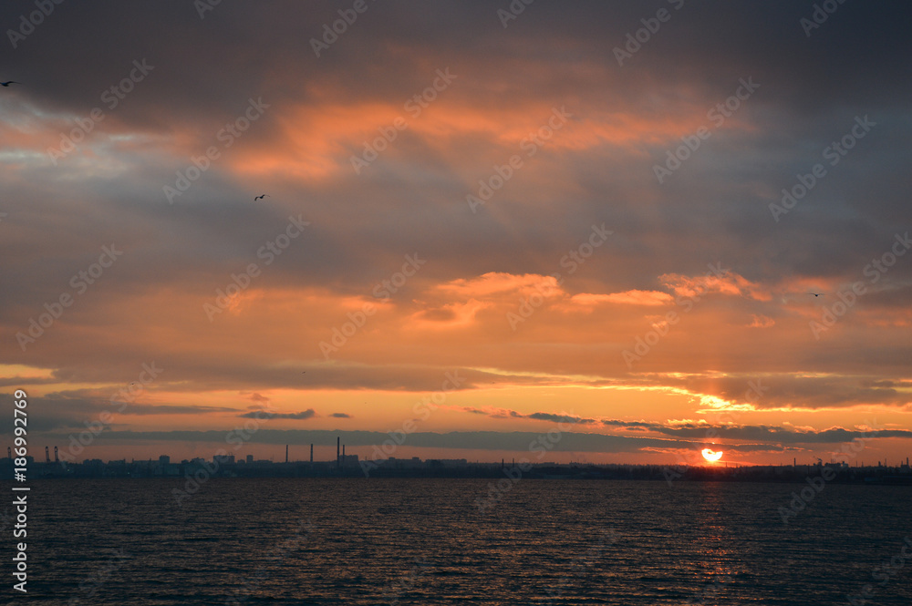 Sunset at sea