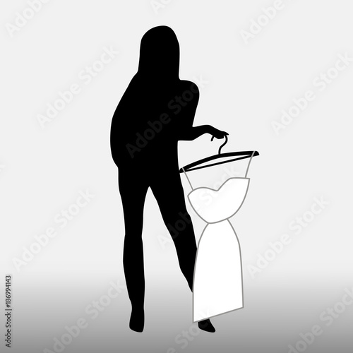 Silhouette of girl with dress