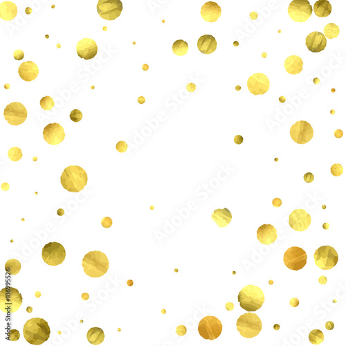 Vector golden circles on white background. 