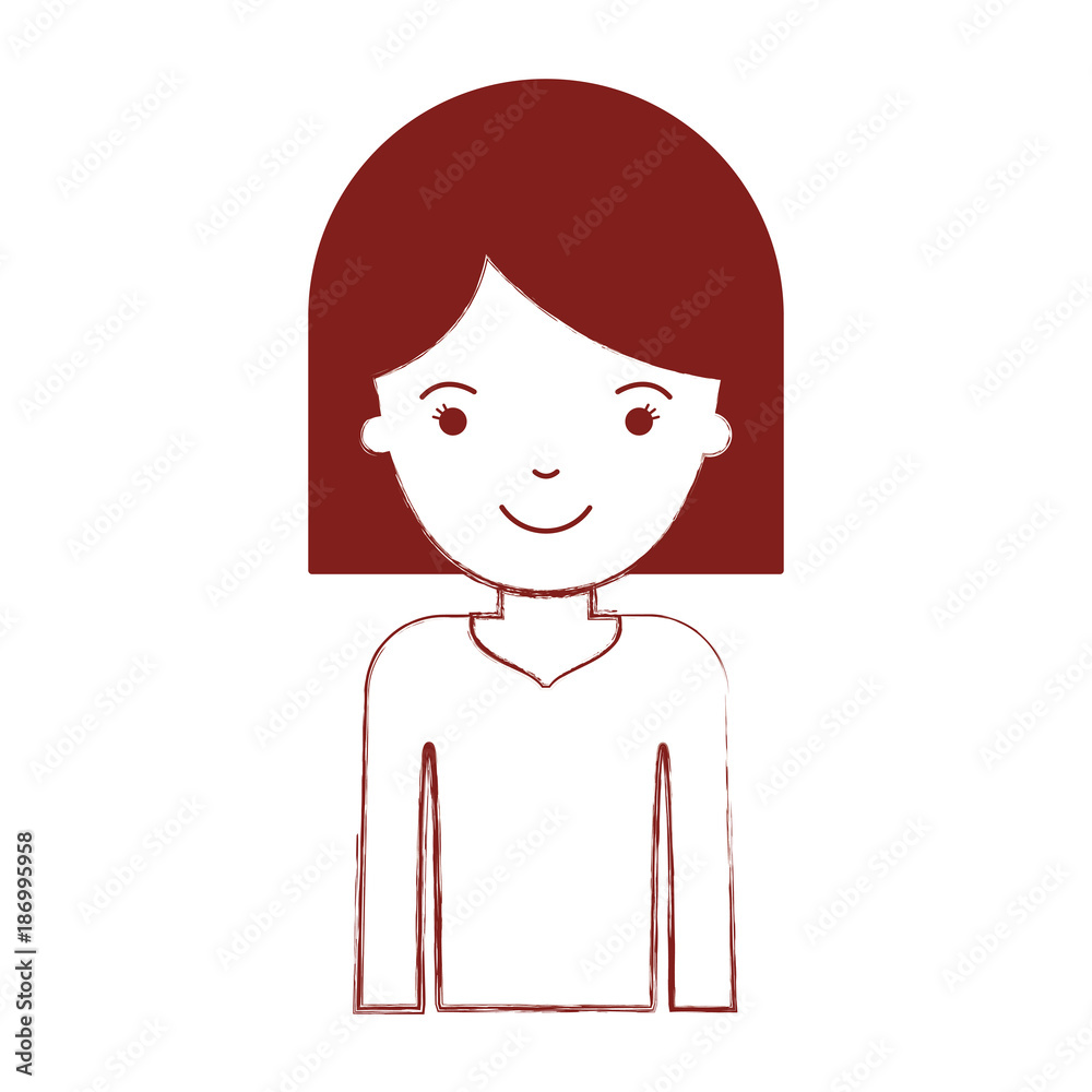 half body woman with hair middle length in dark red blurred silhouette half body woman with hair middle length in dark red blurred silhouette