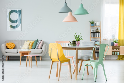 Modern colorful living room