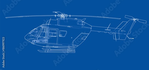 Outline drawing of helicopter