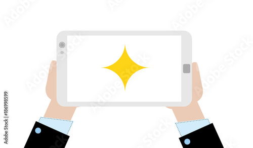Geschäftsmann mit Tablet - Funkeln