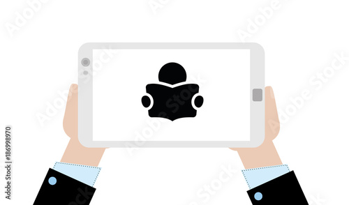Geschäftsmann mit Tablet - Leser