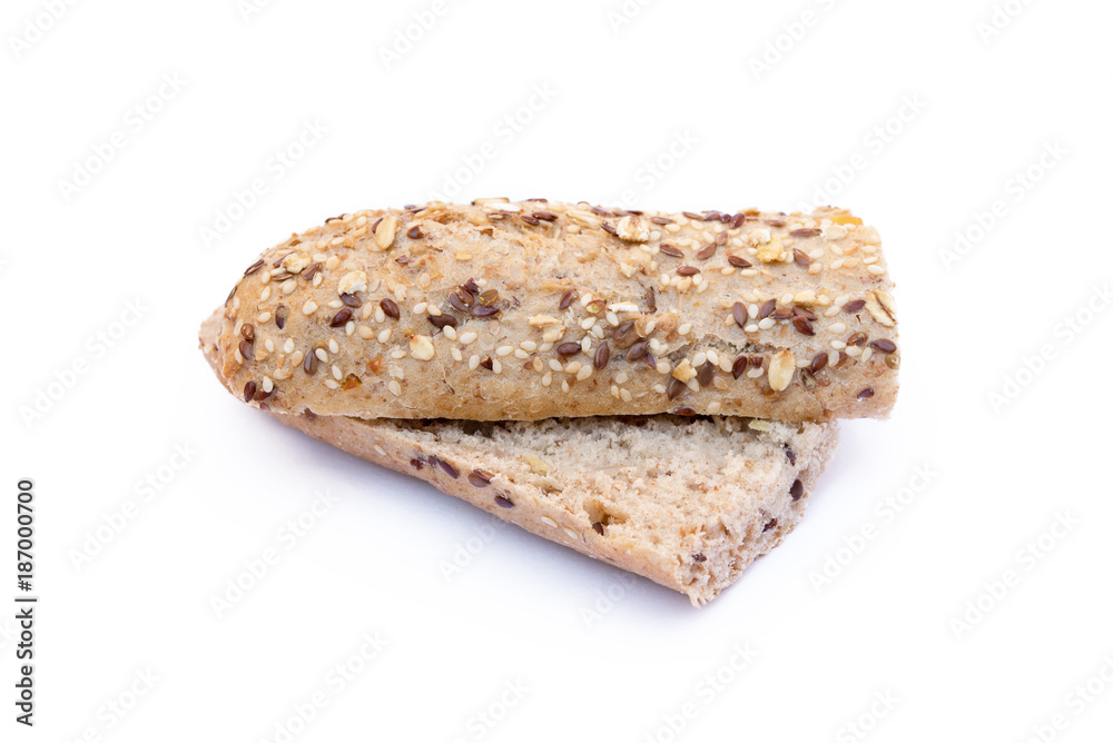 Whole wheat bread isolated on white background Whole wheat bread isolated on white background
