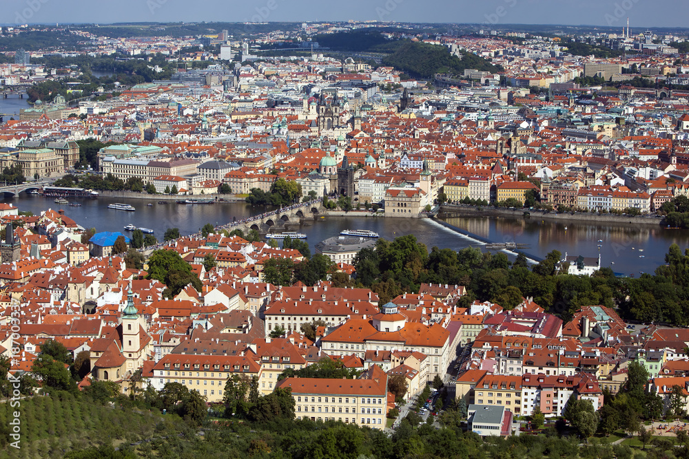 Prague - view form the Petrin hill tower, Czech Republic