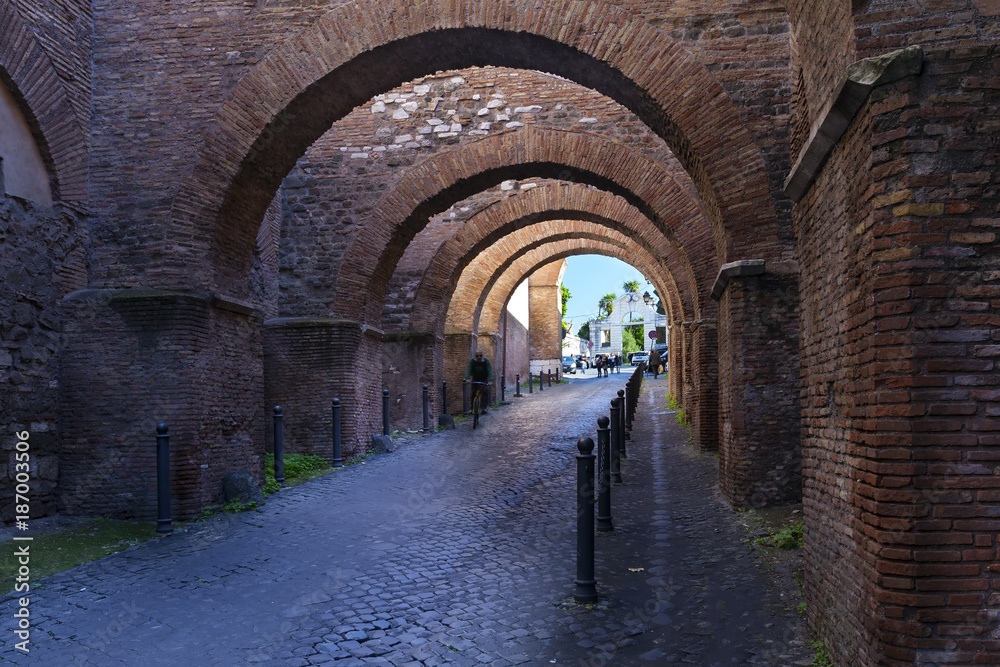 Archaeological area under the  Basilica dei Santi Giovanni e Paolo in Rome, Italy