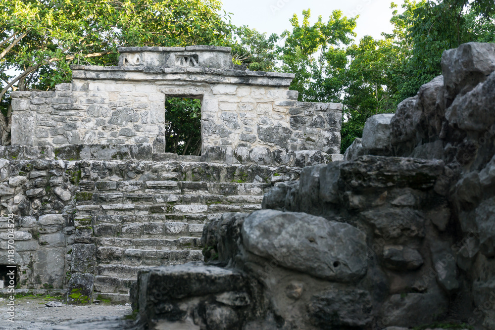 Stone-built Mayan ruins