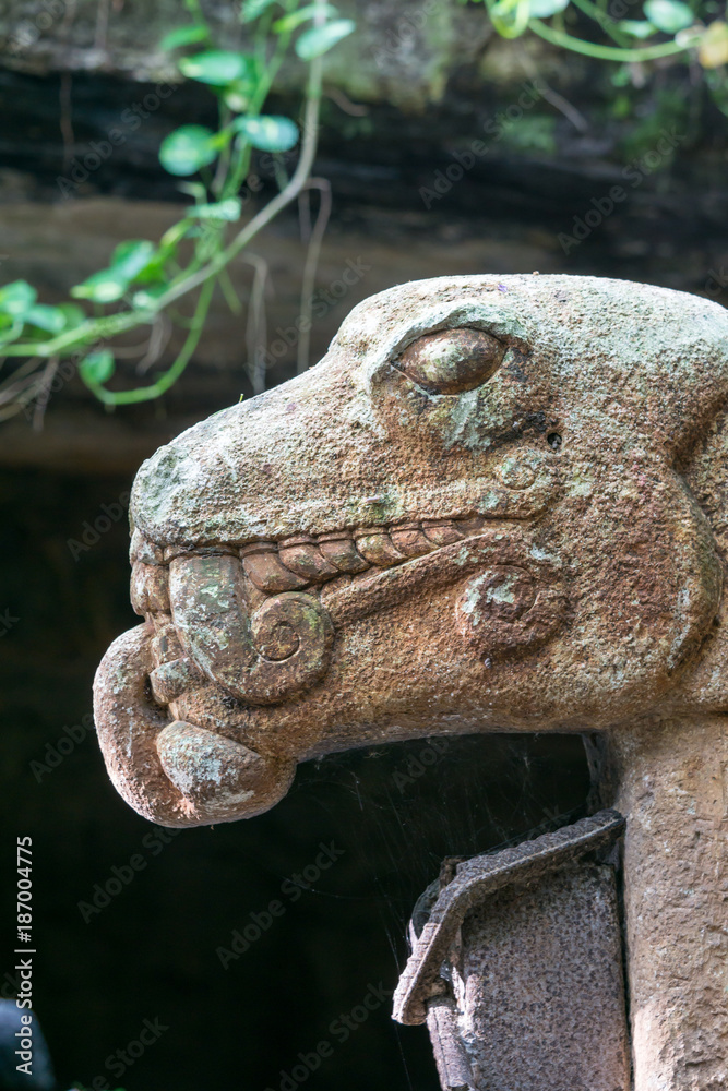 Head of Mayan statue
