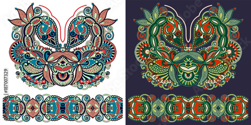 necklace embroidery print for fashion design