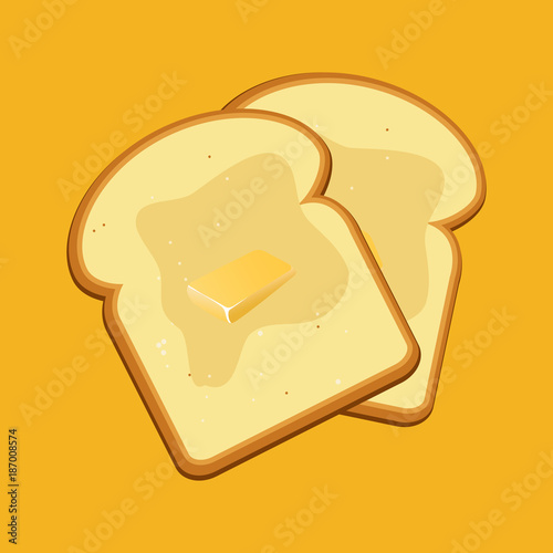 Breakfast concept toast. Slices of toast. Flat design style. Vector illustration
