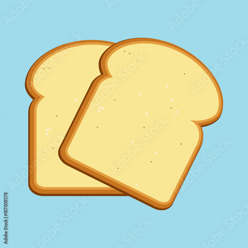 Breakfast concept toast. Slices of toast. Flat design style. Vector illustration