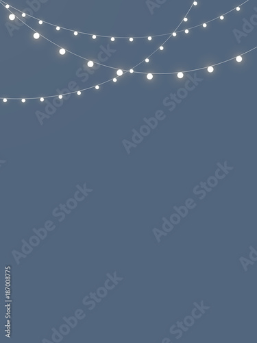 String lights in blue background for decoration