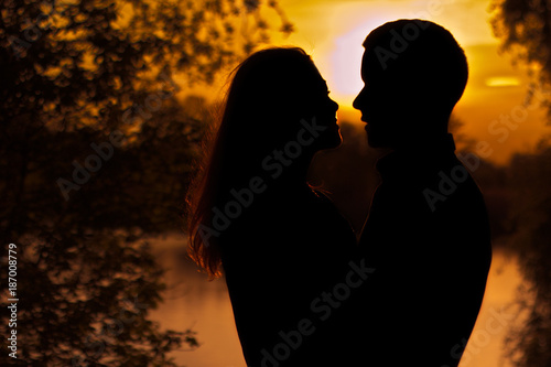 Loving couple in the park