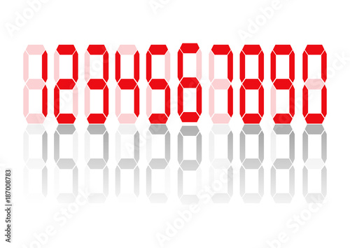 Digital numbers set. Vector illustration. Calculator digital numbers.