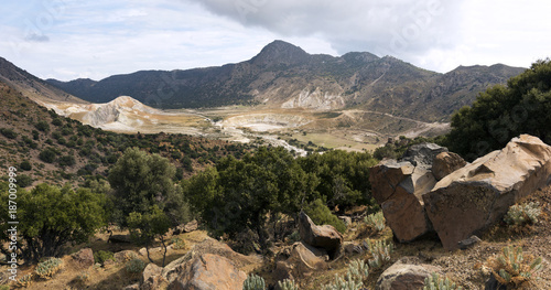 View of Stefanos crater (in the middle), Nisyros. Greek island