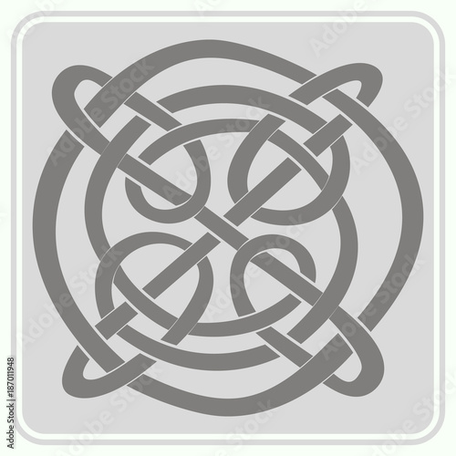 monochrome icon with Celtic art and ethnic ornaments for your design