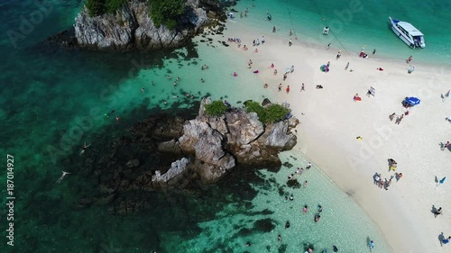 Aerial of beautiful Khai Nok Island in Phuket, Thailand
