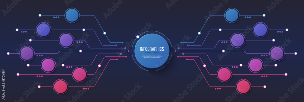 Obraz premium Vector 14 options infographic design, structure chart, presentation template.