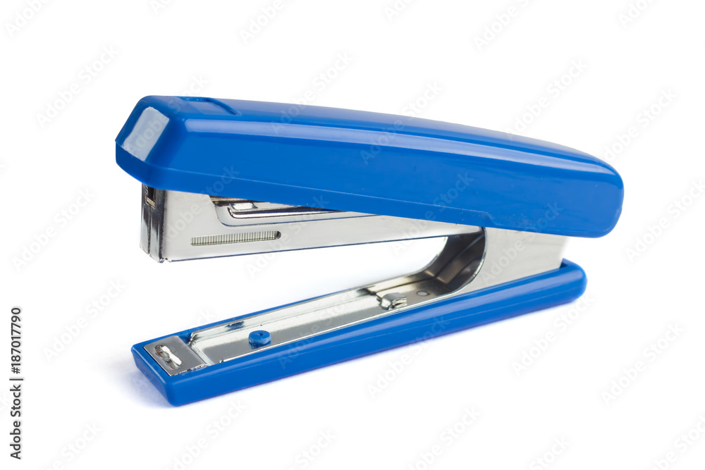 Photo Art Print Blue stapler isolated on a white background. Sergey
