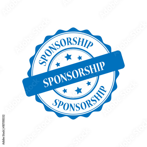 Sponsorship blue stamp illustration
