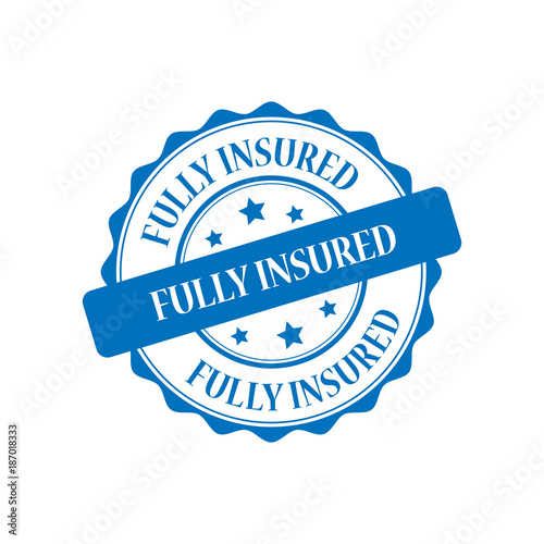 Fully insured blue stamp illustration