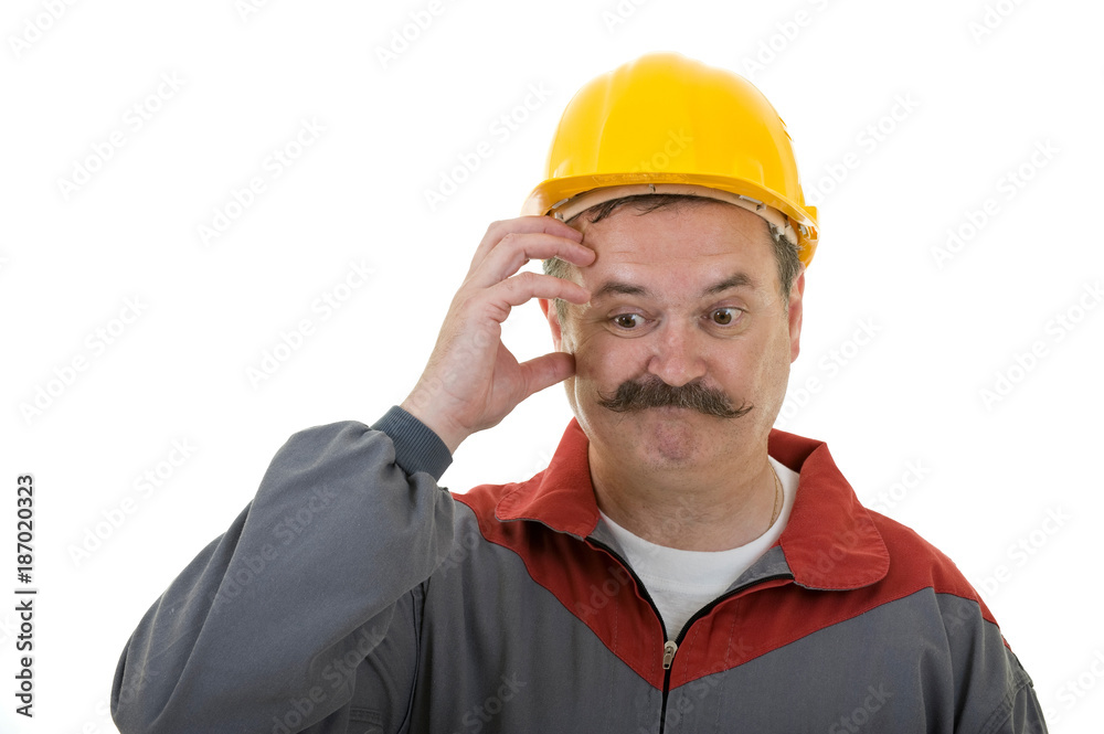 Man with construction helmet Man with construction helmet