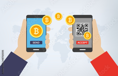 Bitcoin Transaction via Smartphones and QR codes