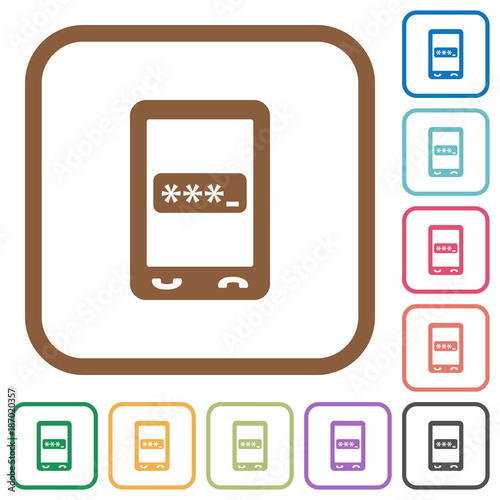 Mobile pin code simple icons