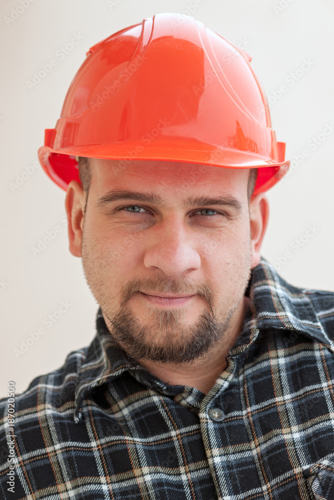 Man with construction helmet Man with construction helmet