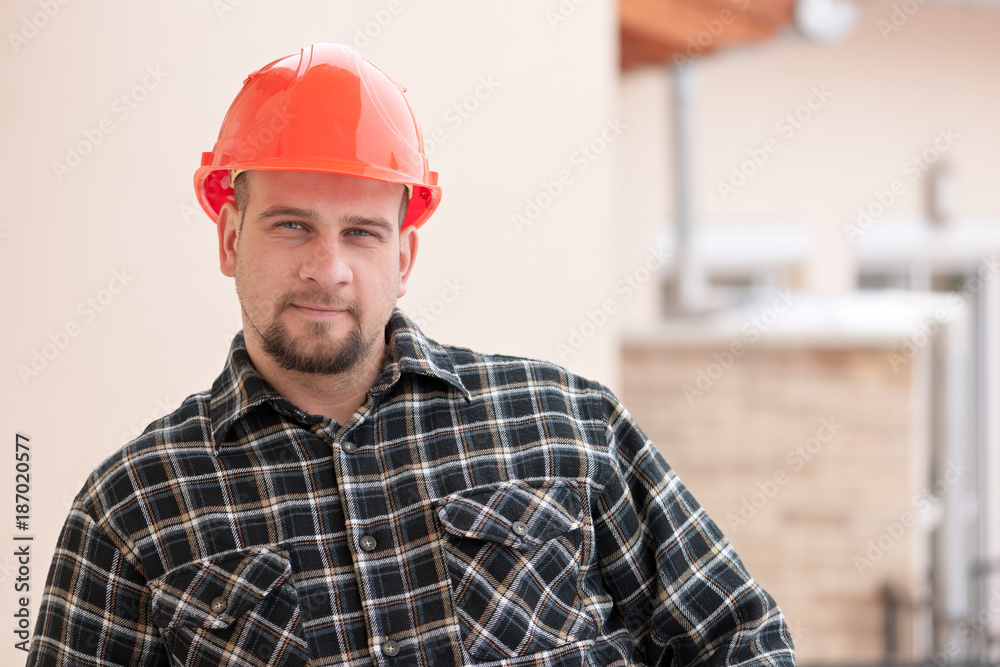 Man with construction helmet Man with construction helmet
