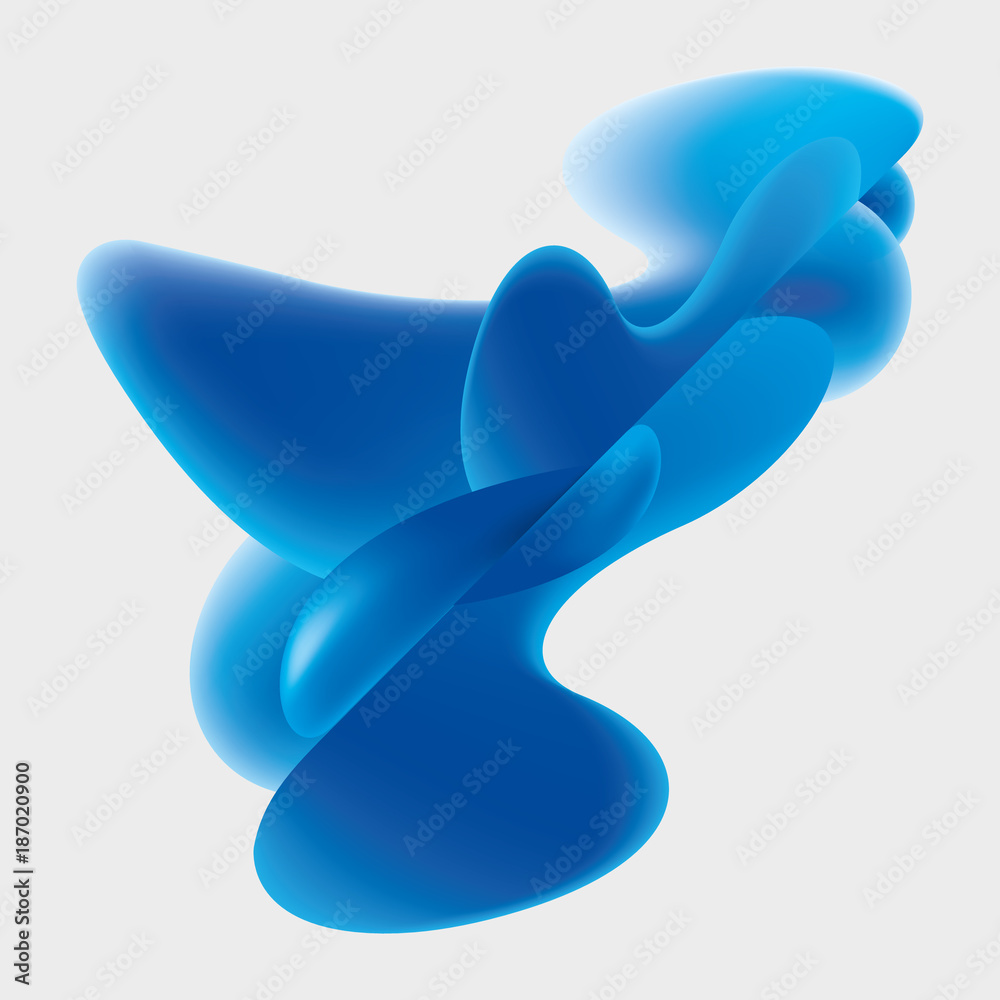 Plastic or liquid blue shapes. Modern 3d abstract background for template Plastic or liquid blue shapes. Modern 3d abstract background for template