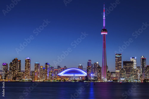 Canada, Ontario, Toronto, Skyline at night photo