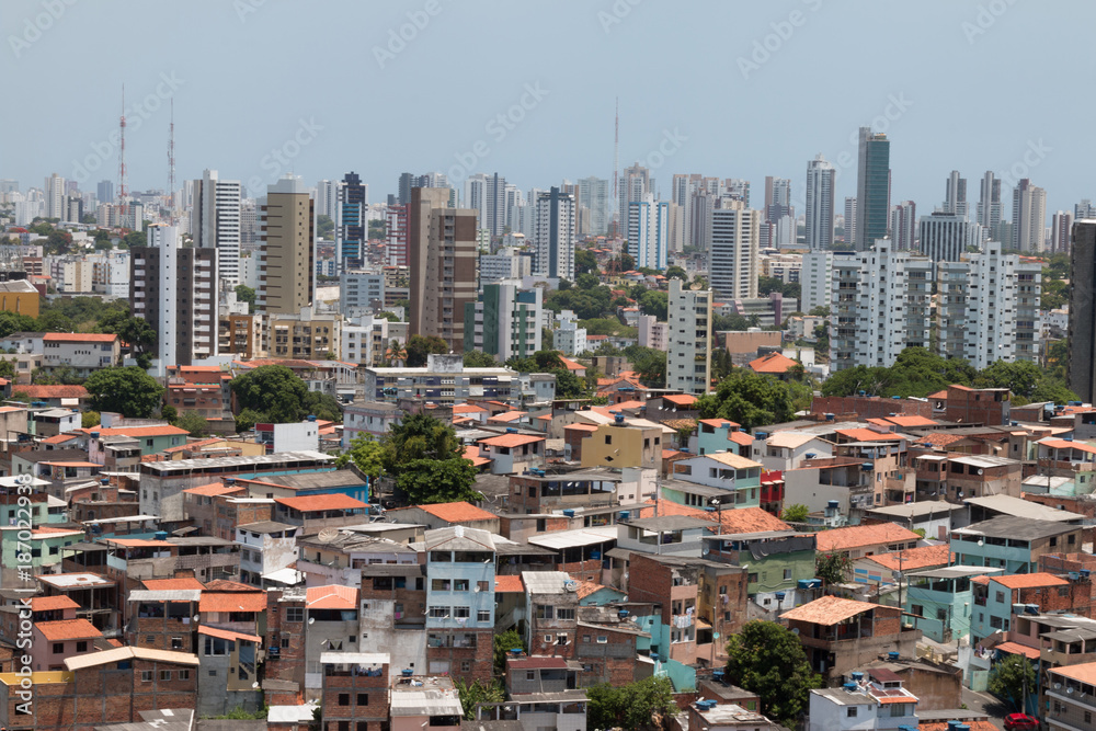 Favela and buildings - Urban social inequality