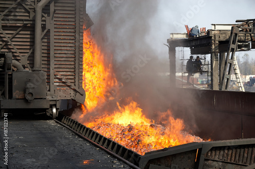 Burning coke in a coking plant