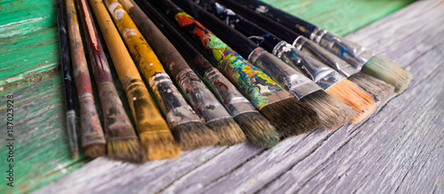 Old paint brushes