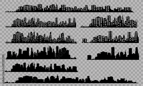 The silhouette of the city in a flat style. Modern urban landscape.vector illustration