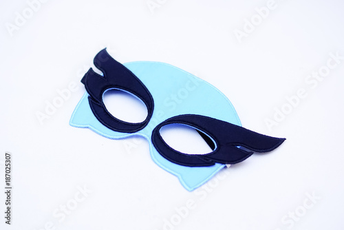 Kids Superhero Costume Mask Over White Background