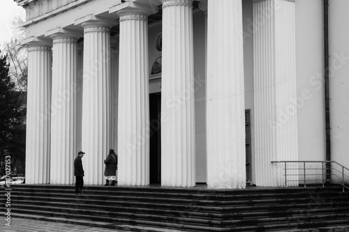 The street after the rain in Chisinau the capital of Moldova Republic.  Architecture and buildings, Avenue of Stephen the Great.