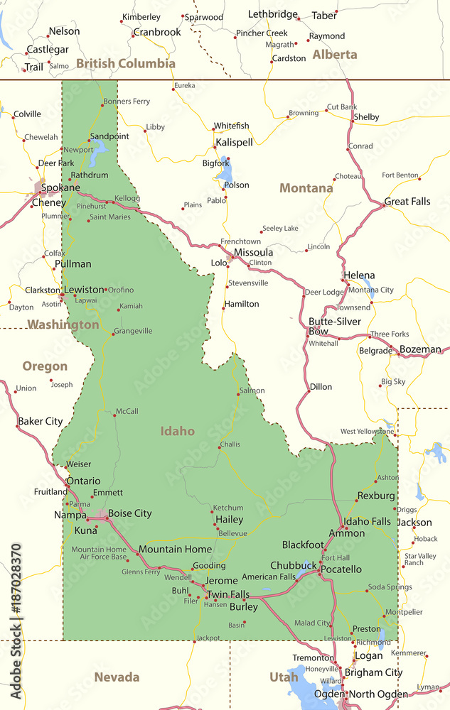 Fototapeta premium Idaho-US-States-VectorMap-A