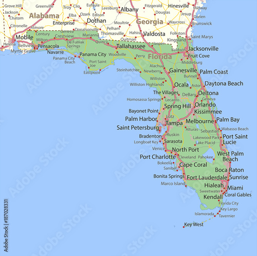 Florida-US-States-VectorMap-A