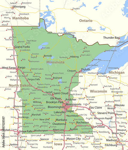 Minnesota-US-States-VectorMap-A