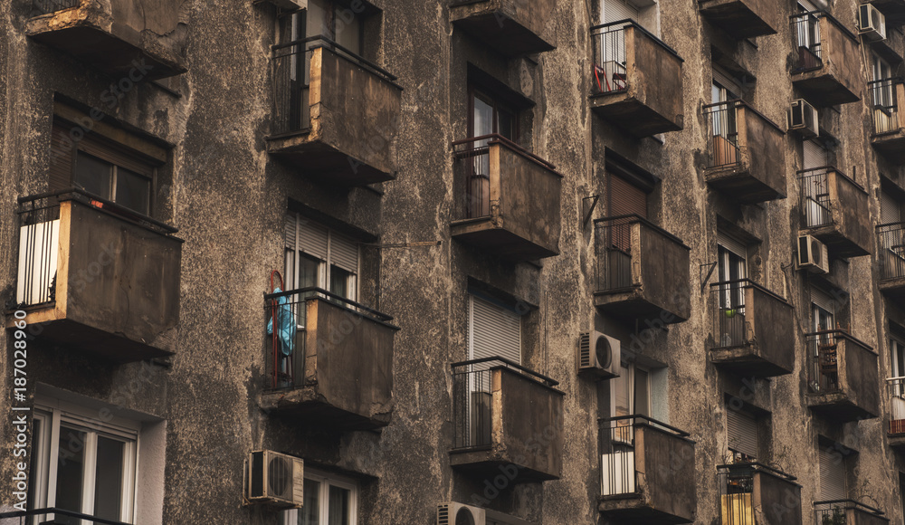 Detail of housing projects in New Belgrade from social era. Detail of housing projects in New Belgrade from social era.