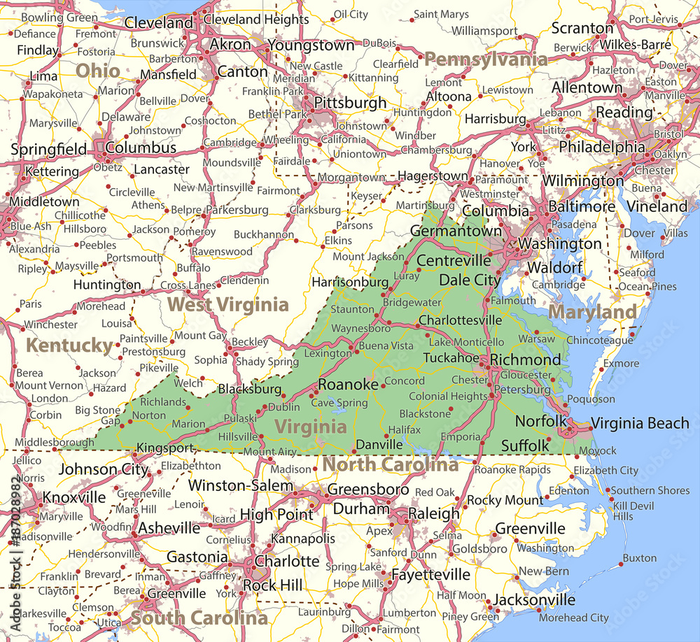 Virginia-US-States-VectorMap-A