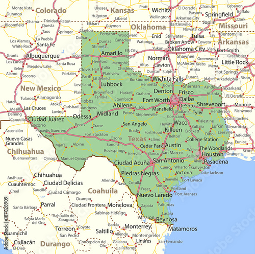 Texas-US-States-VectorMap-A