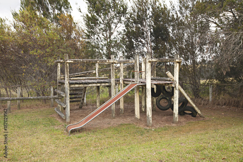 Weathered and unloved children's playground