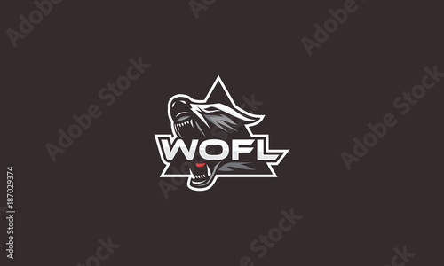 wolves, dogs, ferocious, biting, pouncing, staring, emblem symbol icon vector logo