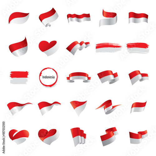 Indonesia flag, vector illustration