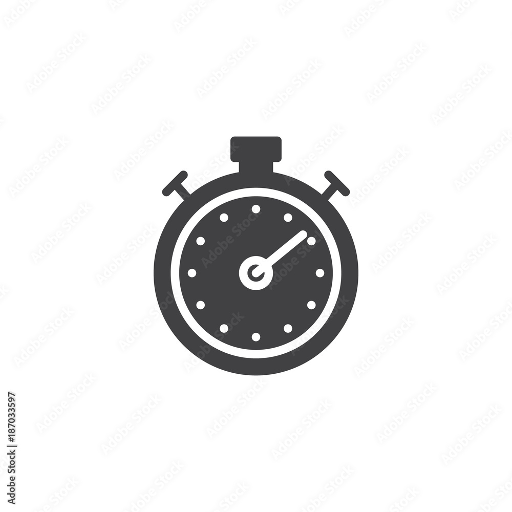 Stopwatch icon vector, filled flat sign, solid pictogram isolated on white. Chronometer symbol, logo illustration. Stopwatch icon vector, filled flat sign, solid pictogram isolated on white. Chronometer symbol, logo illustration.