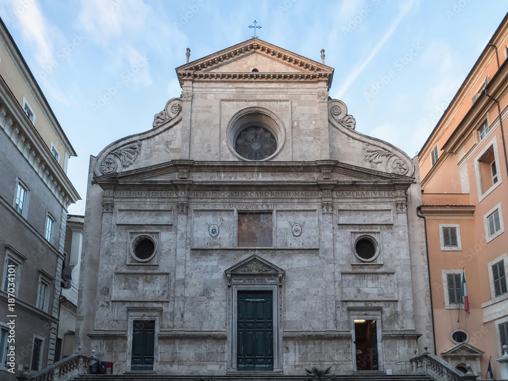Sant'Agostino basilica in Rome. The church of Sant'Agostino taken from ...